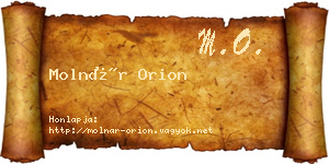 Molnár Orion névjegykártya